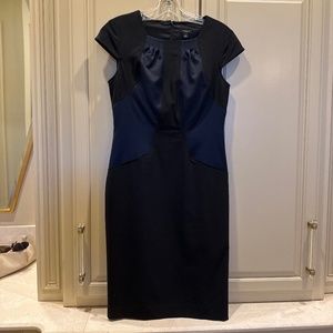 Ann Taylor Black Navy Sheath Dress